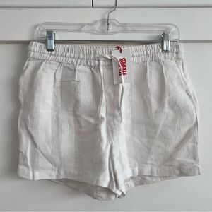 NWT Solid & Striped white semi sheer striped linen drawstring shorts